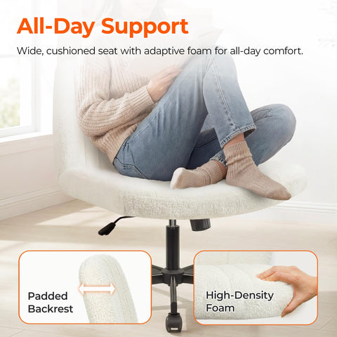 Orange Factory chair with smooth rolling casters on multiple floor types.