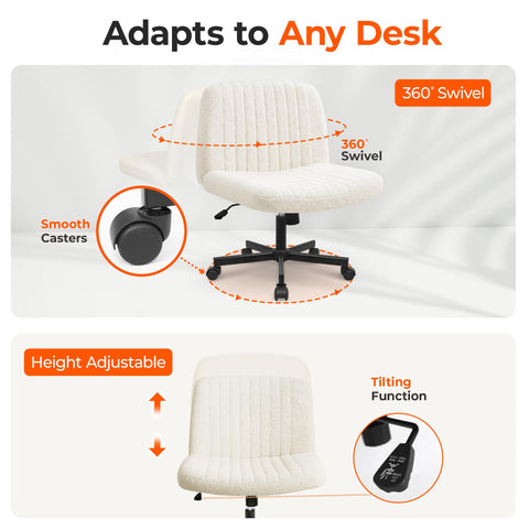 Orange Factory tilt recline up to 30 degrees for relaxed posture.