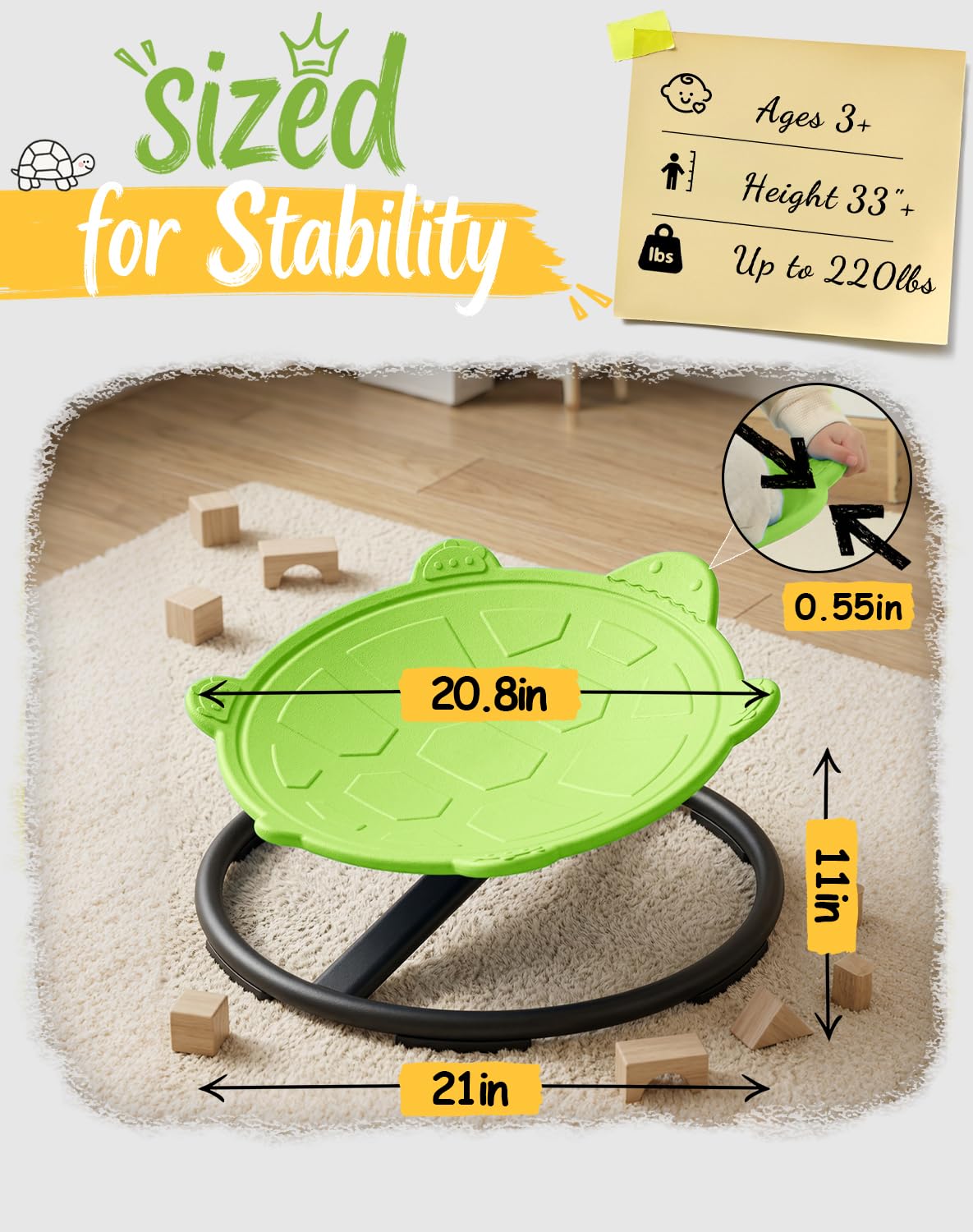 Oranmew Turtle Spinning Chair kid using it in multiple positions for versatile play.