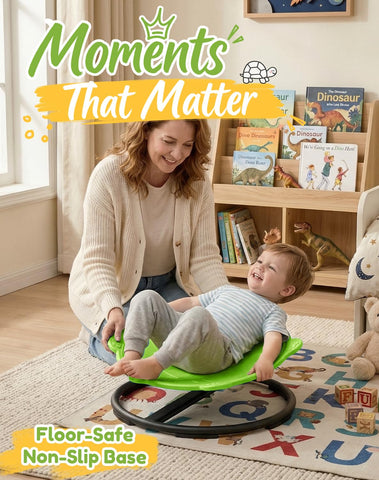 Oranmew Turtle Spinning Chair seat provides smooth motion to support balance and focus.
