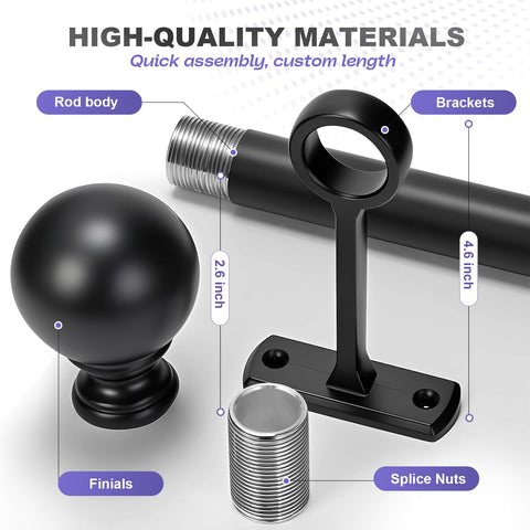 OrbitOasis extendable rod at full length illustrating wide adjustability