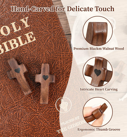 OrbitShell walnut wood cross with tung oil finish and smooth edges