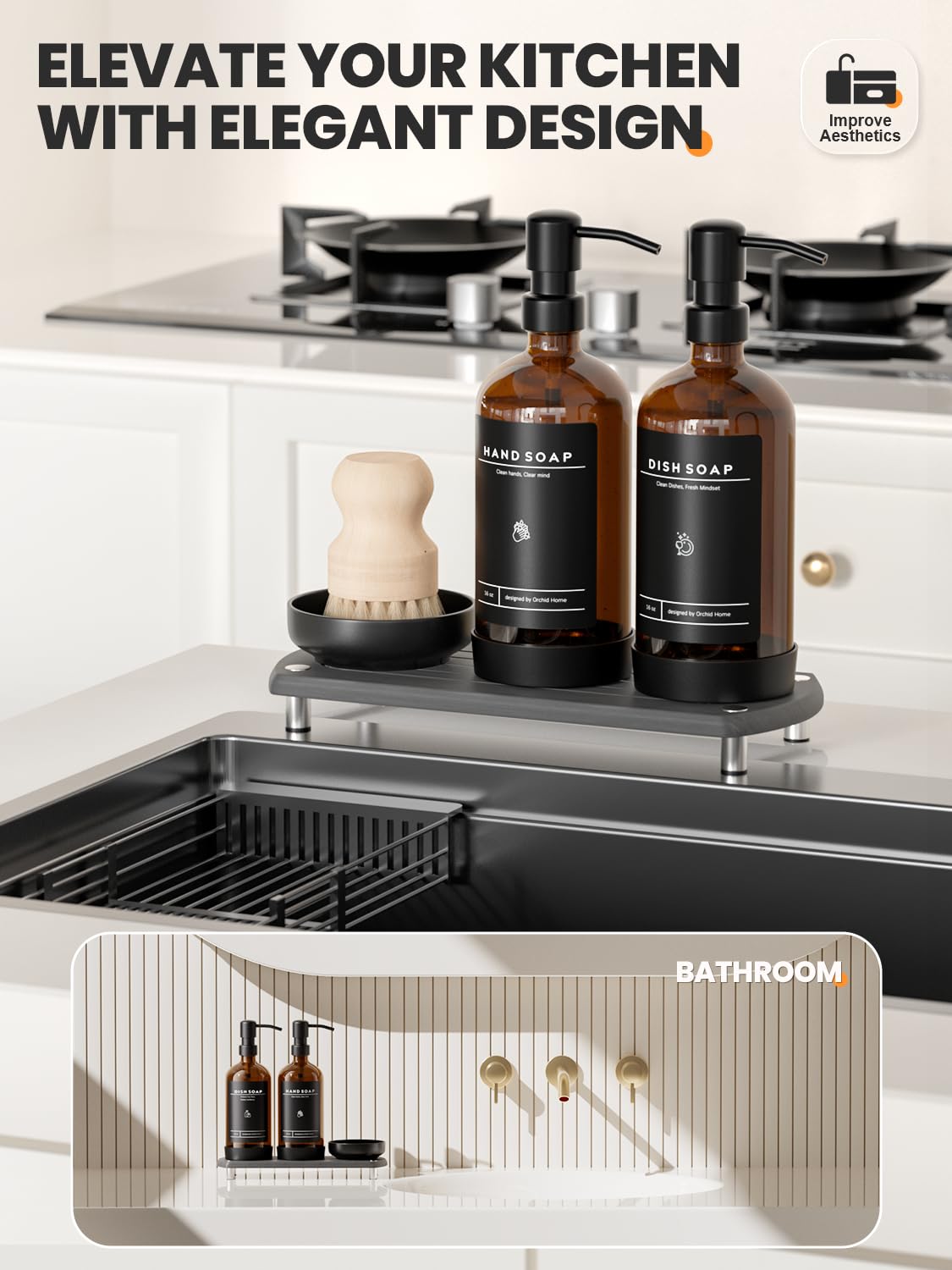ORCHID HOME diatomaceous earth tray keeps countertops dry