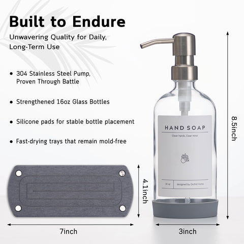 ORCHID HOME non-slip silicone pad grips the dispenser securely.