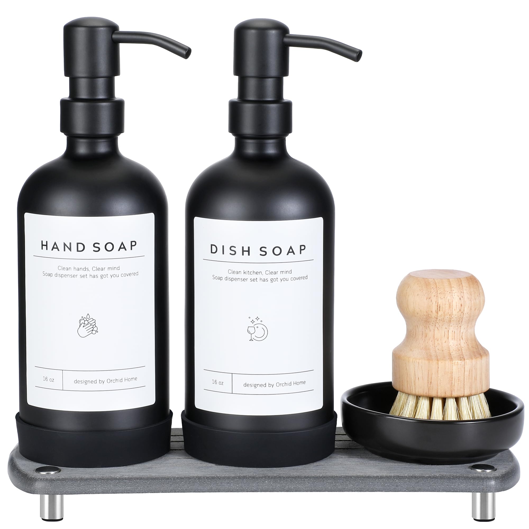 ORCHID HOME luxury soap dispenser bottle and pump for an elegant sink display