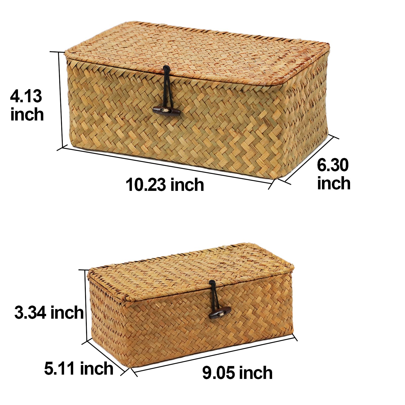 Ordelite large seagrass woven basket with lid adds stylish pantry organization.