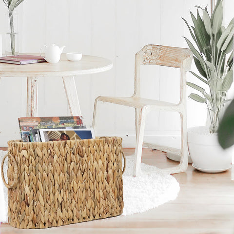 ORDELITE natural water hyacinth weave adds warm, eco-friendly charm.
