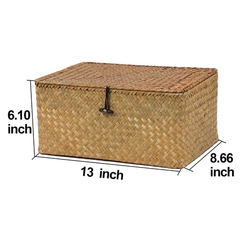 ORDELITE wicker basket in pantry organizes snacks and dry goods.