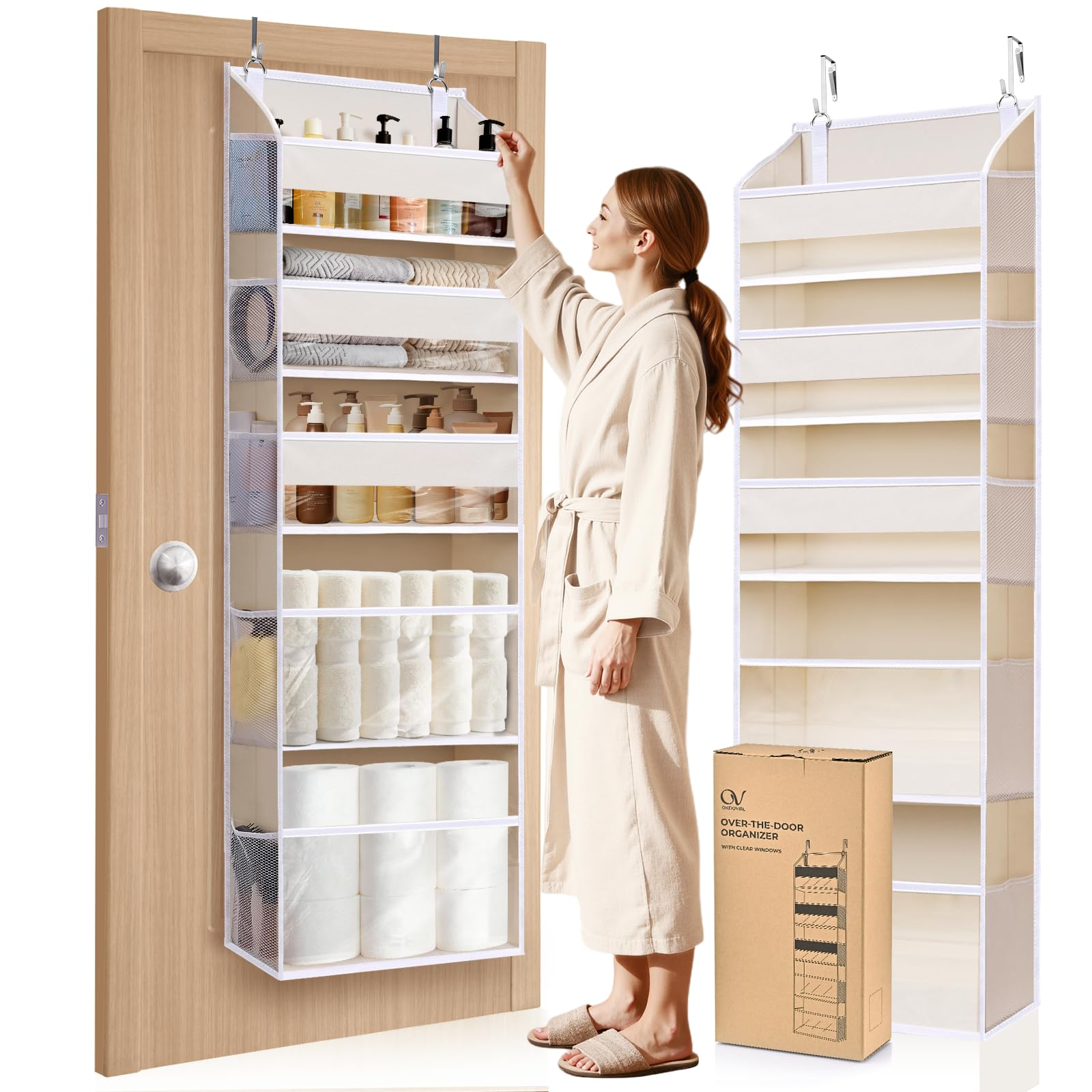 Ordovibe 5-tier over-the-door organizer offering spacious, clutter-free storage