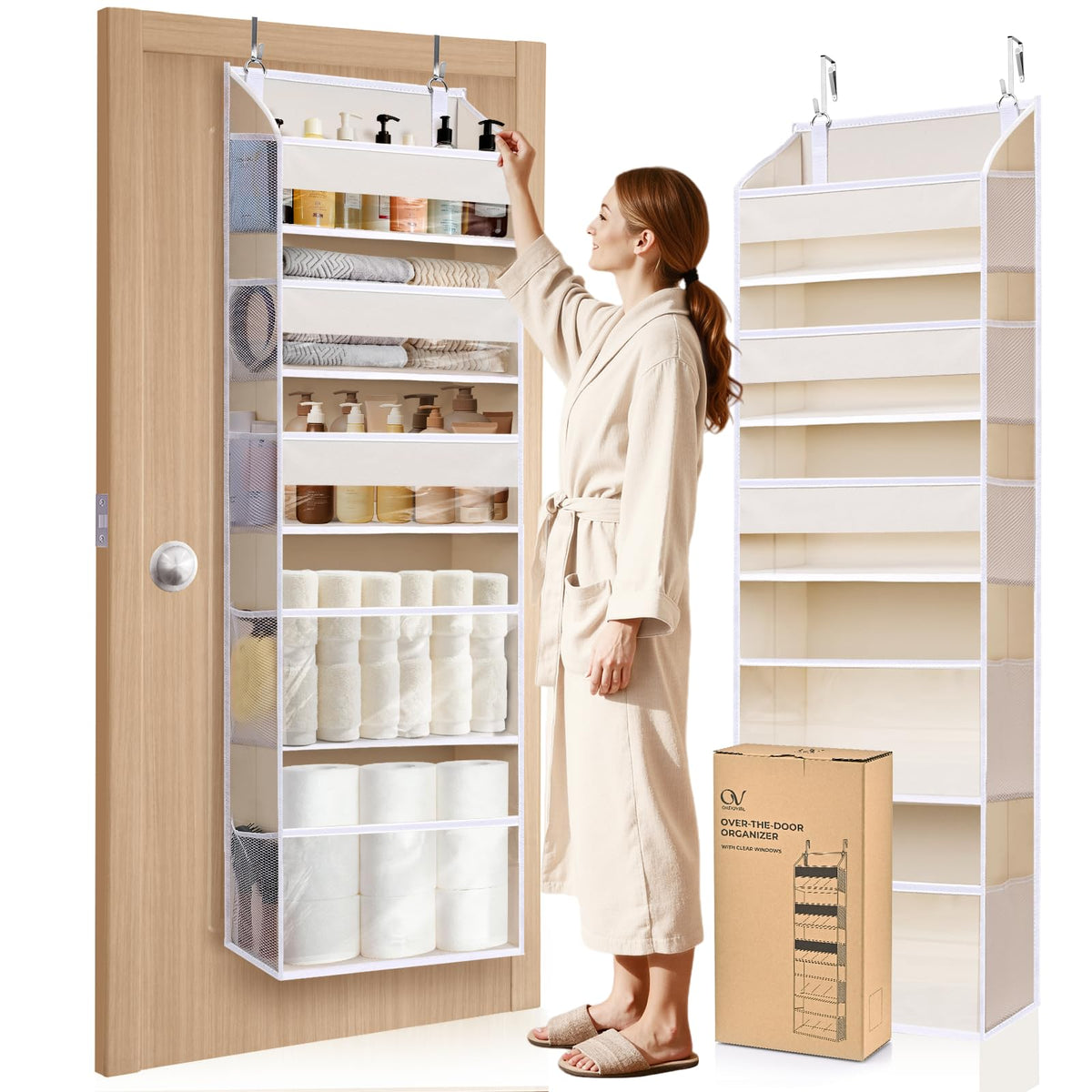 Ordovibe 5-tier over-the-door organizer offering spacious, clutter-free storage