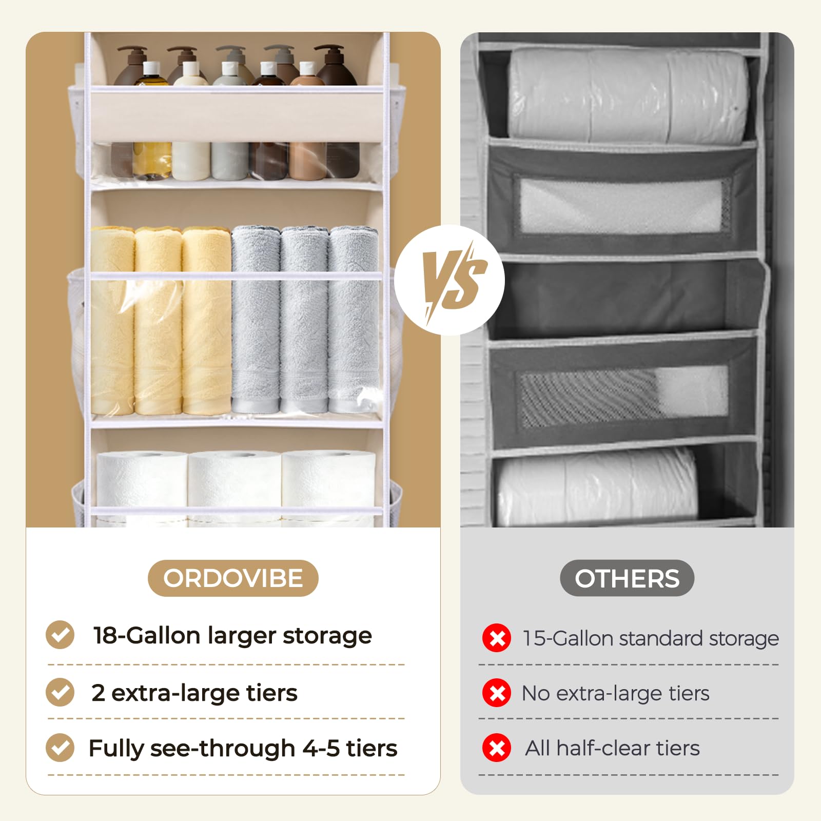 Ordovibe clear-window pockets provide quick visibility of items