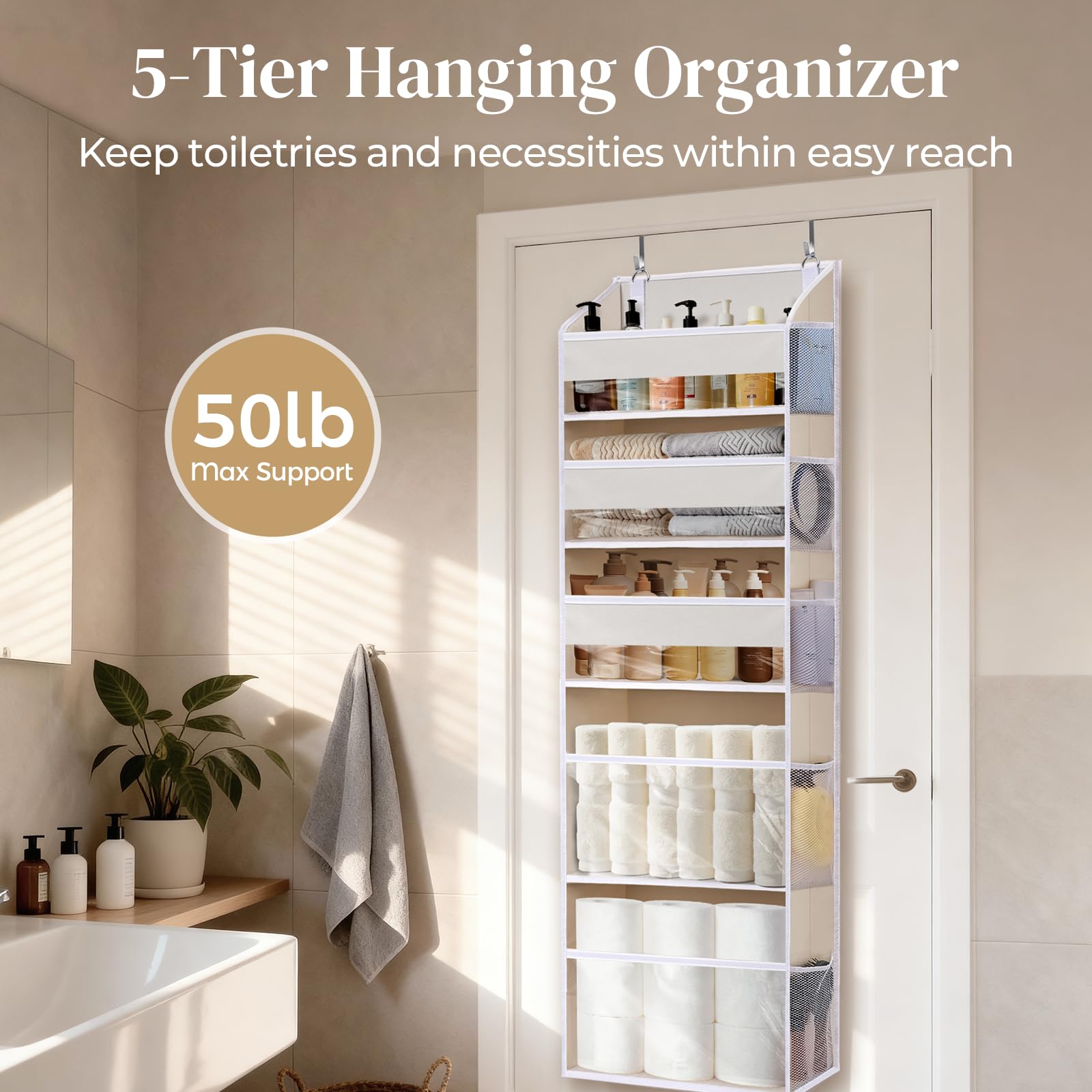 Ordovibe door organizer demonstrates sturdy construction with 44 lb capacity