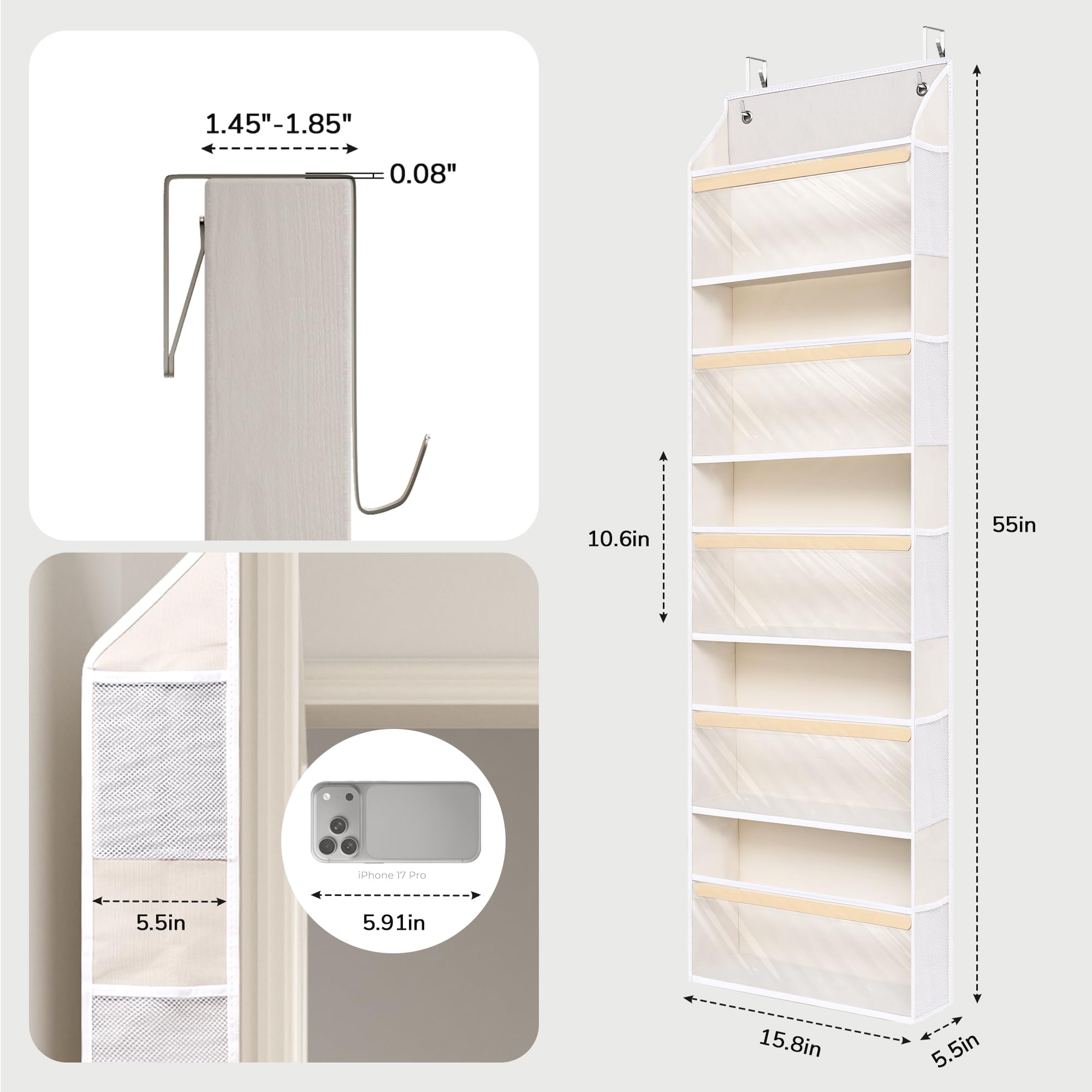 Ordovibe weight capacity 44 pounds for durable door storage