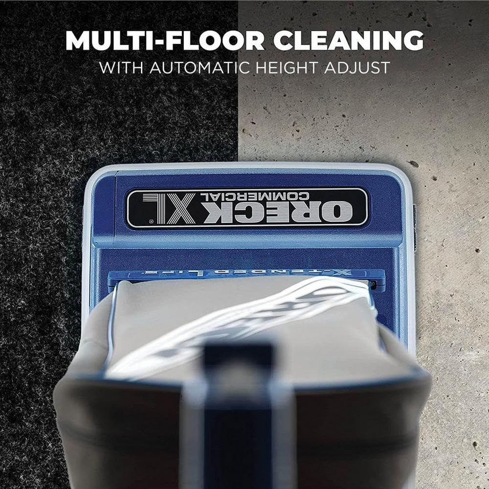 Oreck Commercial XL vacuum lightweight design for effortless room-to-room cleaning.