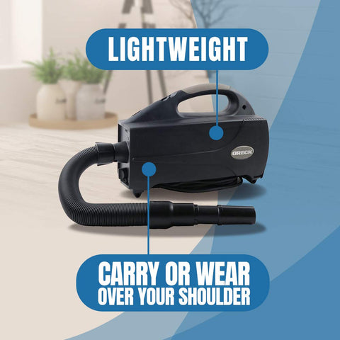 Oreck Compact telescopic wand with onboard tools for versatile cleaning.