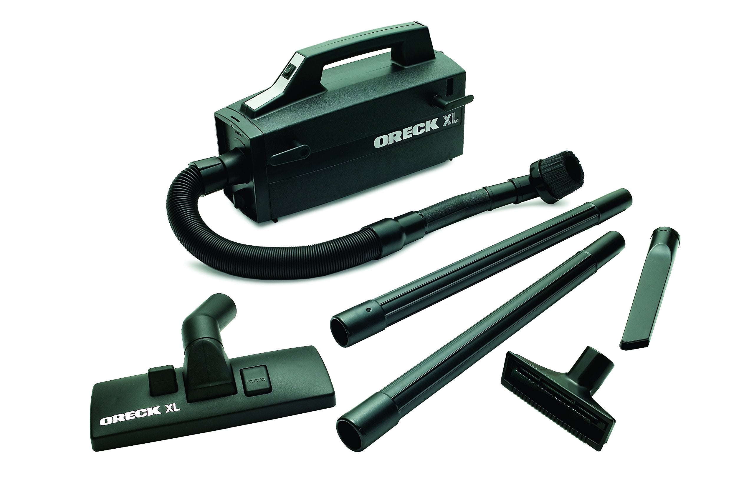 Oreck Super-Deluxe front view highlighting compact design for easy maneuvering