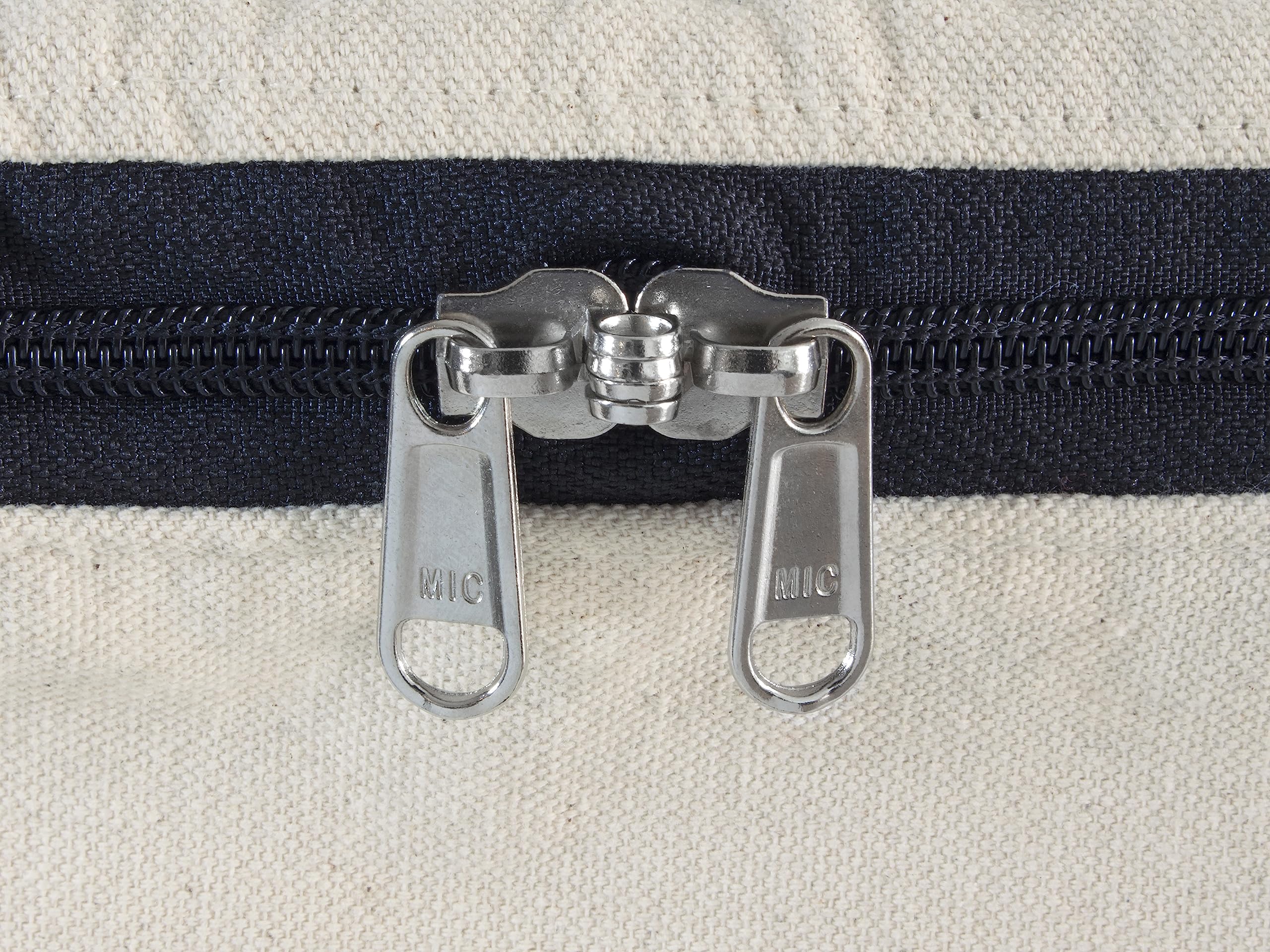 Seasonal wardrobe storage with Organic Cotton Mart canvas bags.