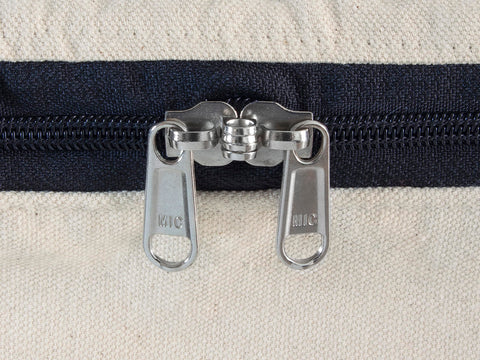 Seasonal wardrobe storage with Organic Cotton Mart canvas bags.