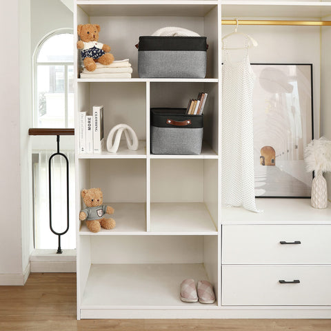 OrganiHaus bin with towels neatly displayed and easy to grab.