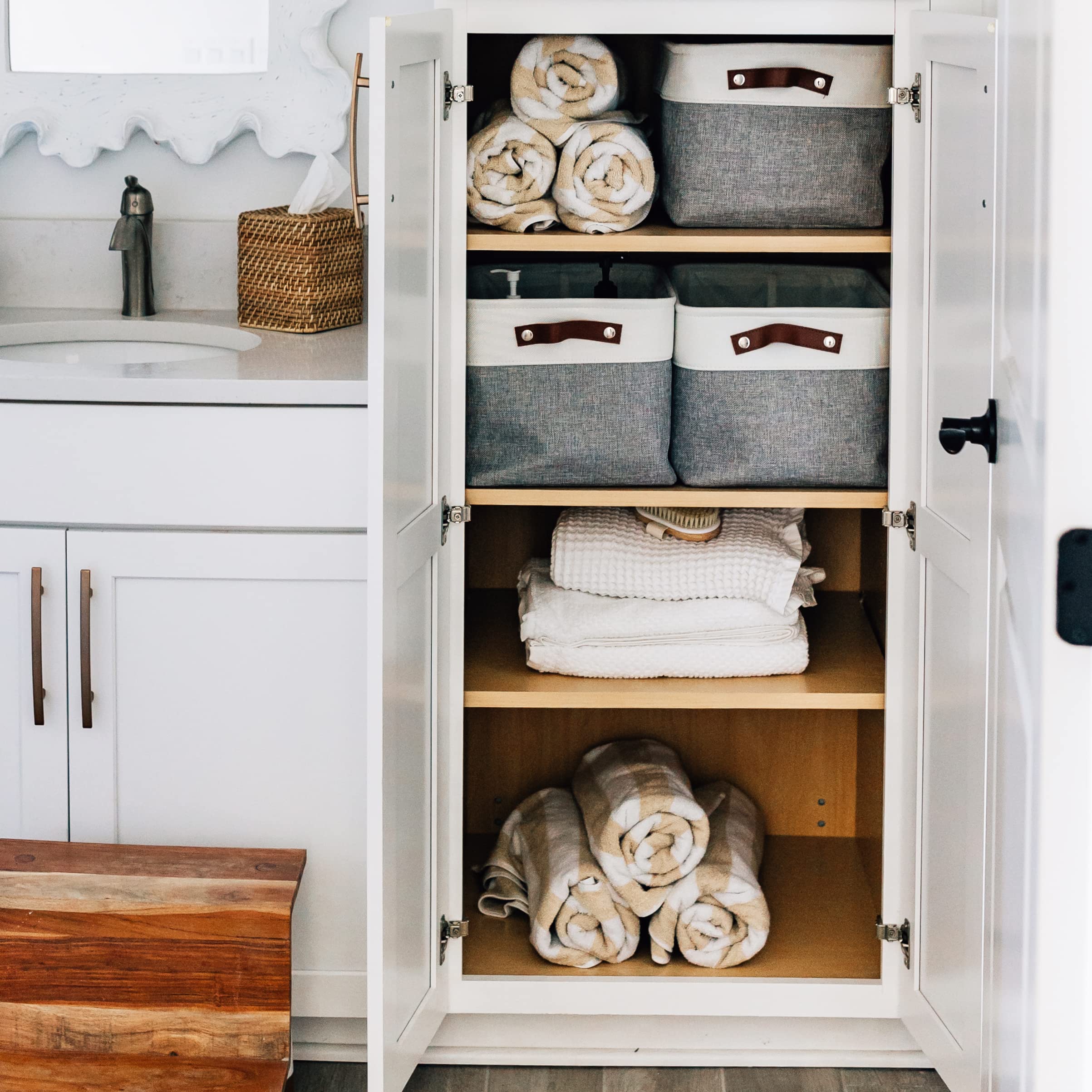 OrganiHaus fiberboard base adds extra support for heavier items.