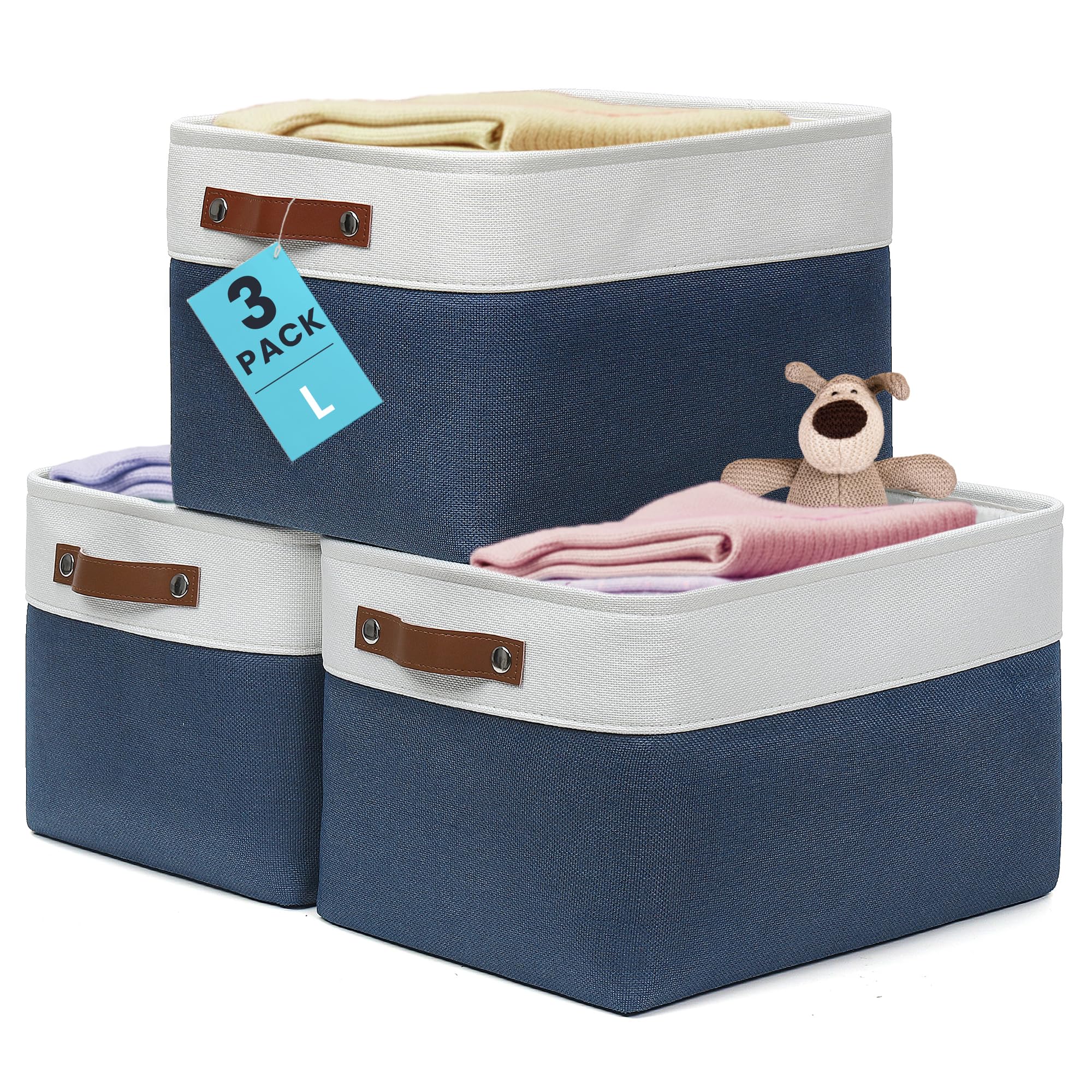 OrganiHaus large basket on shelf keeps items neatly stored and easy to grab.