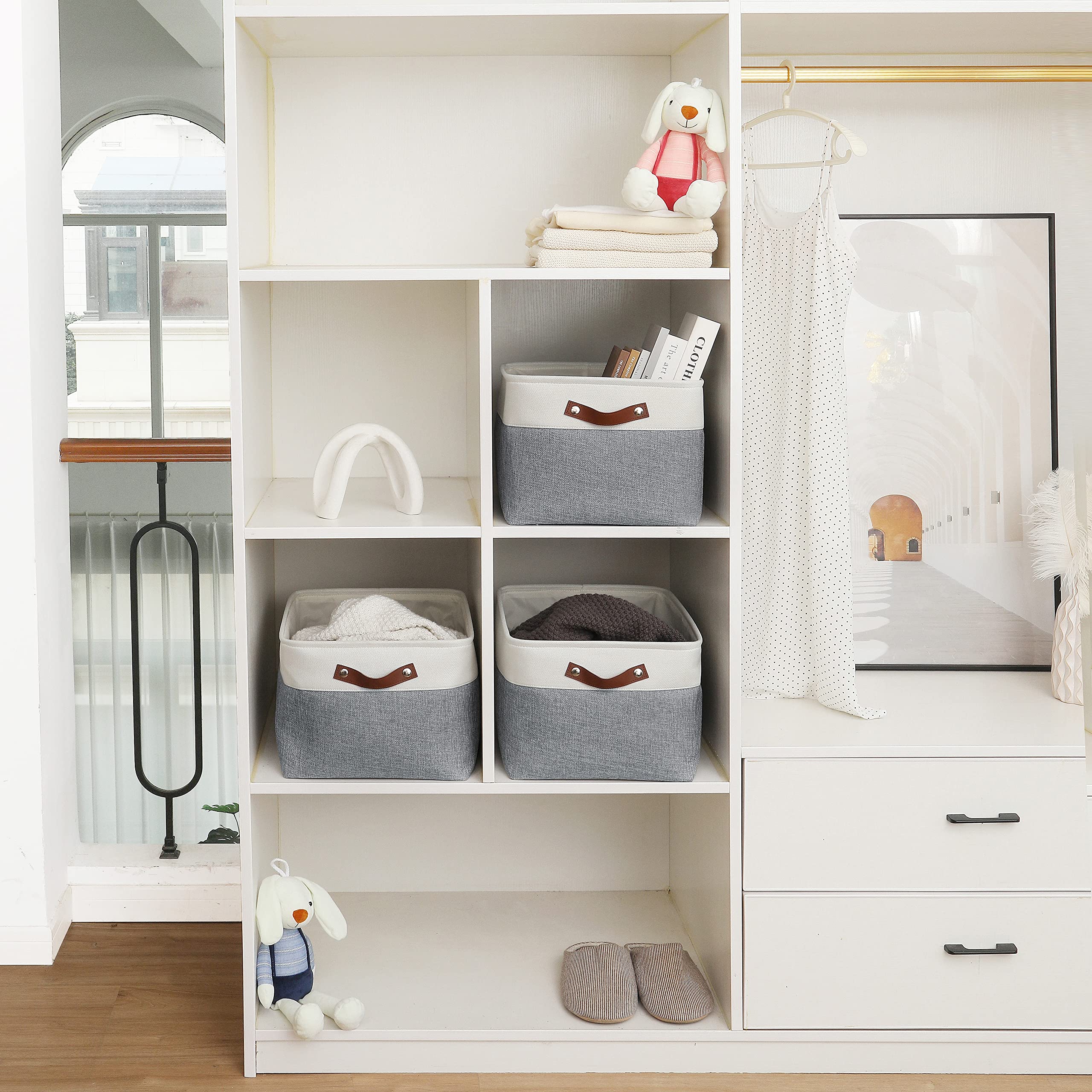 OrganiHaus large x-large bin fits standard shelves.