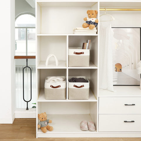 OrganiHaus neutral beige bin blends with any decor.
