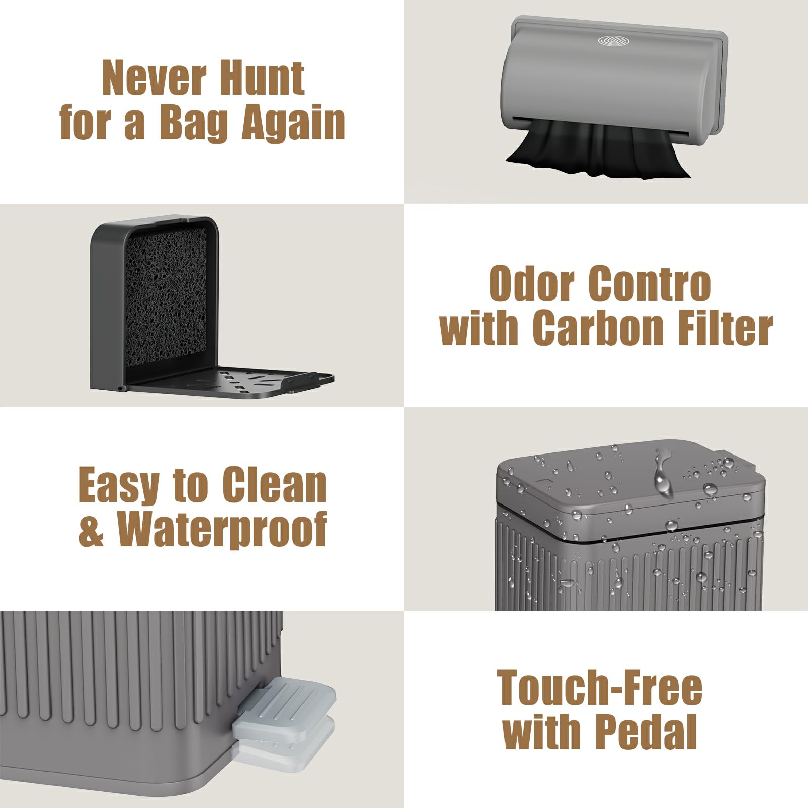 Organizelink carbon filter seals odors for a fresher space.