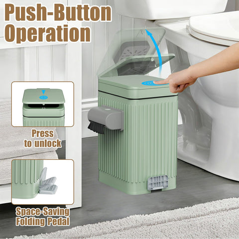 Organizelink dog poop trash can carbon filter reduces odors in outdoor cleanup