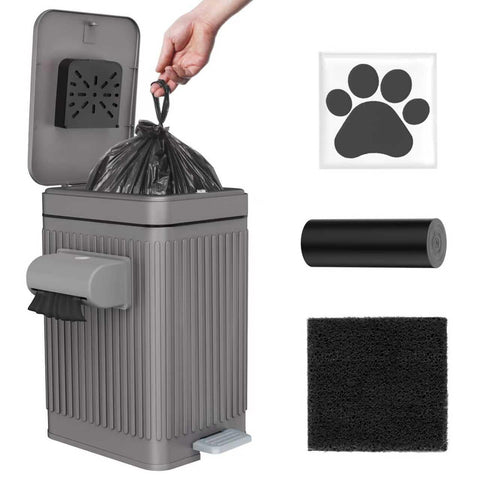 Organizelink 5L dog poop bin front view, ideal for outdoor use and odor control.