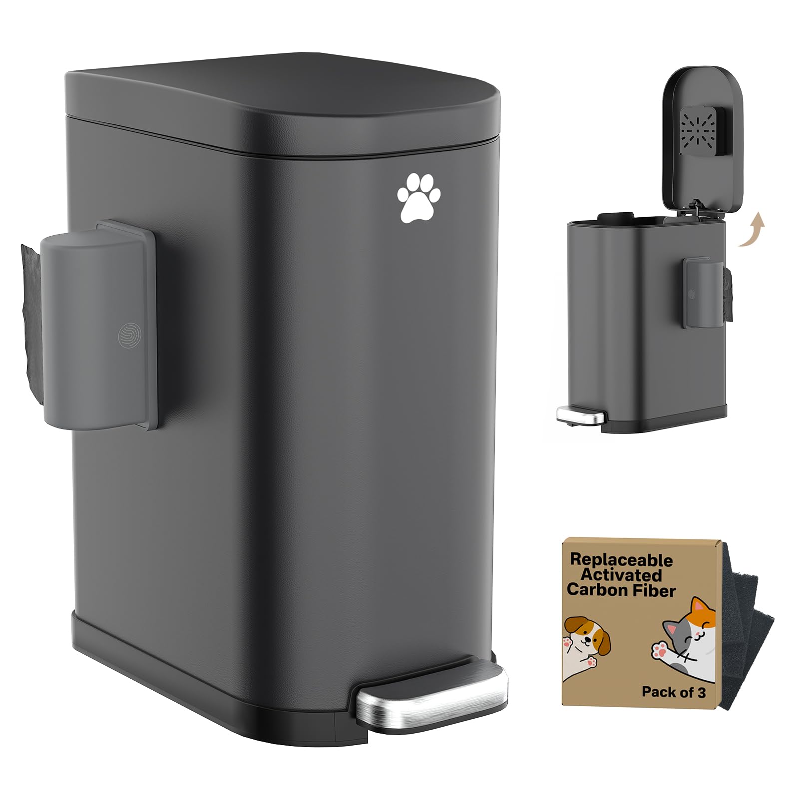 organizelink dog poop trash can outdoor lid odor-control keeps spaces fresh.