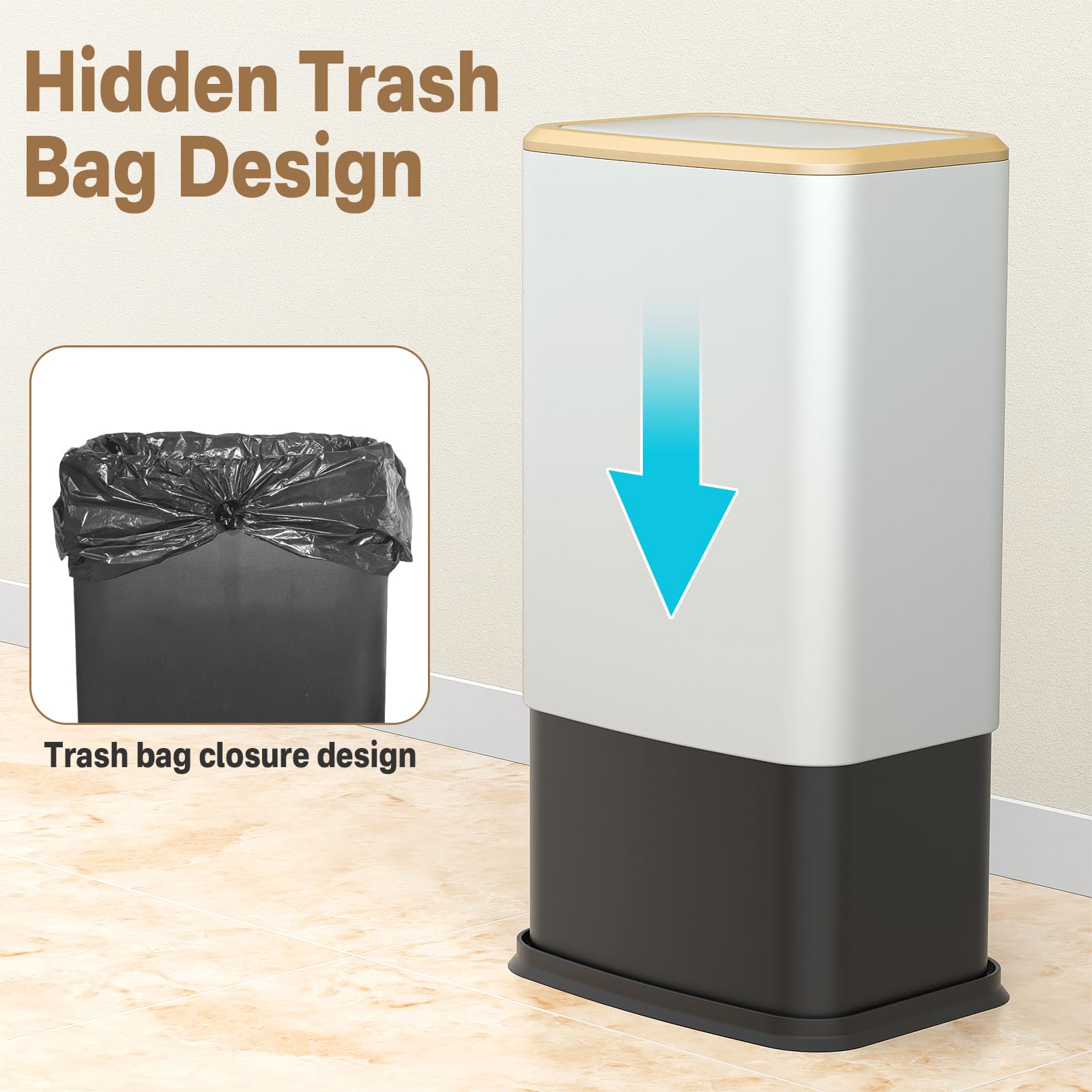 Organizelink rustproof stainless steel finish resists moisture in humid spaces.