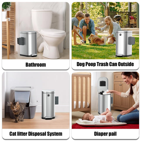 Organizelink stainless steel outdoor trash can withstands weather and daily use.