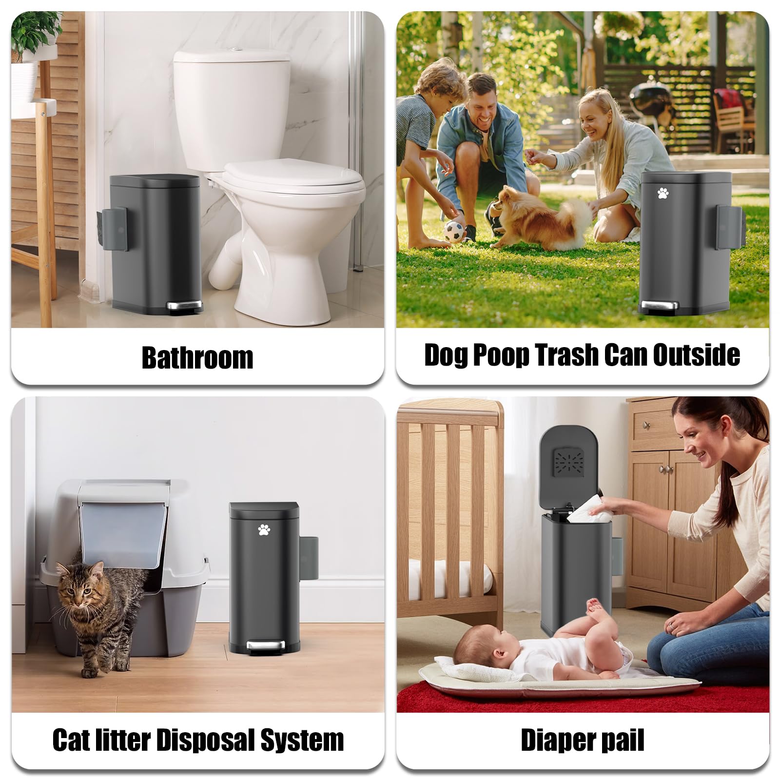 organizelink stainless steel outdoor trash can resists sun and rain for long-lasting use.