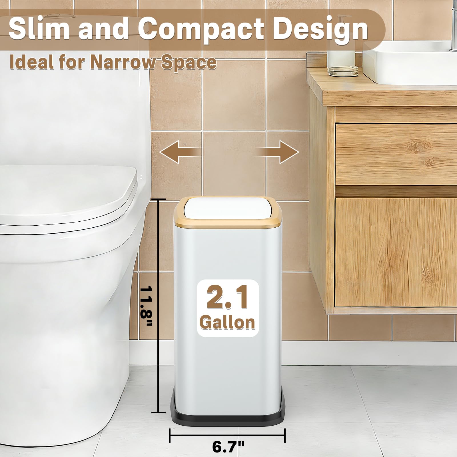 Organizelink swing lid in action, offering hands-free, reliable waste disposal.