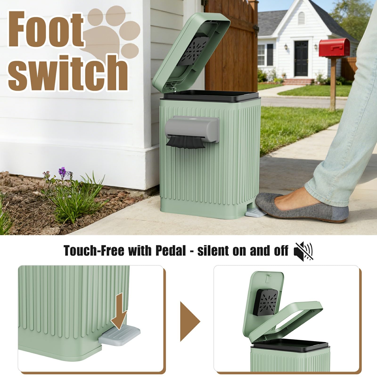 Organizelink trash-bin bag-dispenser keeps bags ready for tidy bag changes
