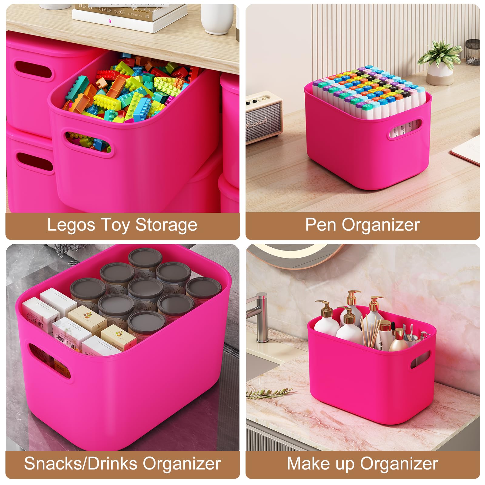 ORGIDOL pantry organization bin helping separate snacks