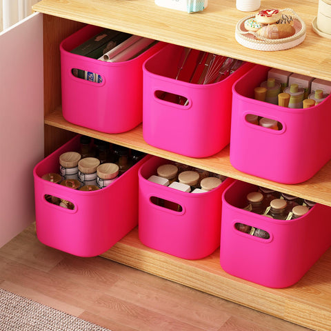ORGIDOL pink bin lid and handle for easy pulling and sliding