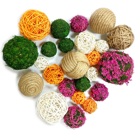 OrgMemory decorative balls 24-piece set for table and vase display