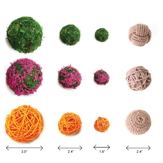 OrgMemory wicker balls in rattan style add natural texture for decor