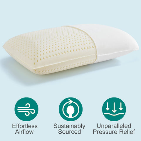 ORHETVE Talalay Pillow inner cotton cover for a natural feel and easy care.