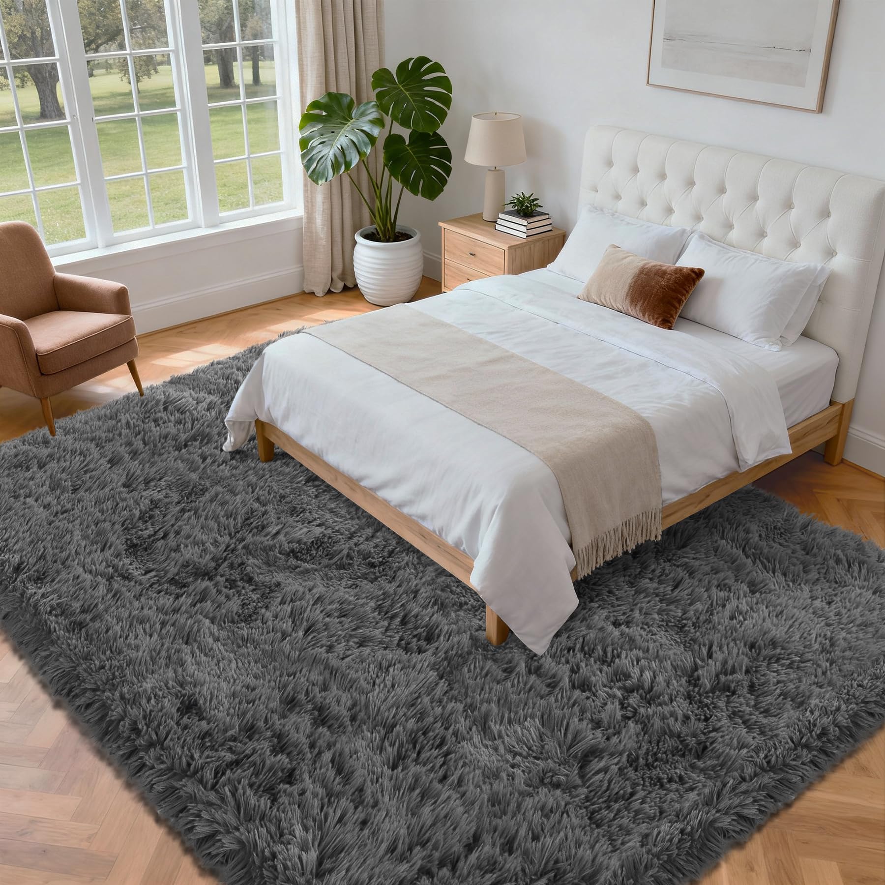 Oriannal rug with non-slip bottom helps keep floors secure.
