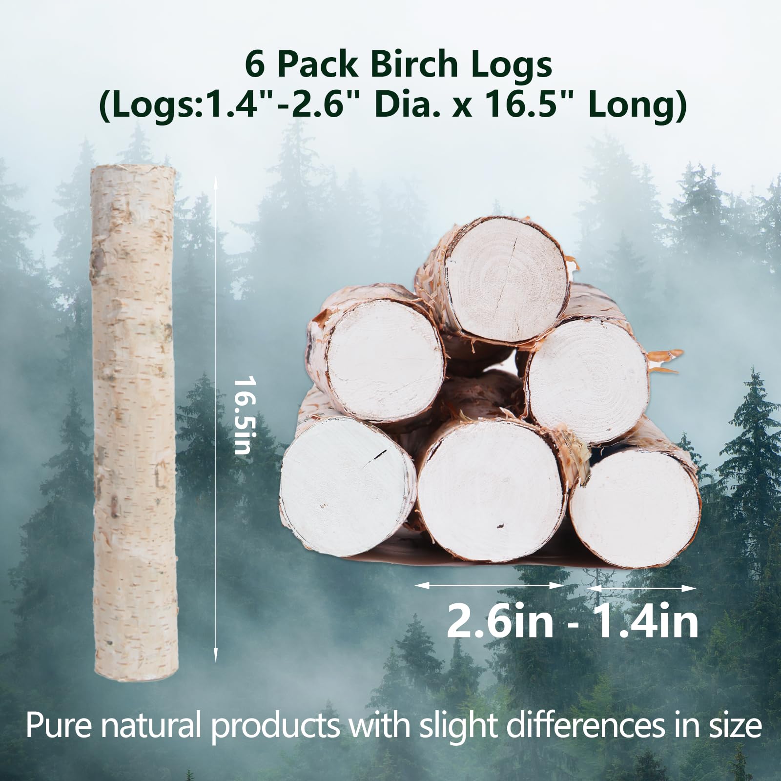 OriCre birch logs close-up texture highlights real wood grain.
