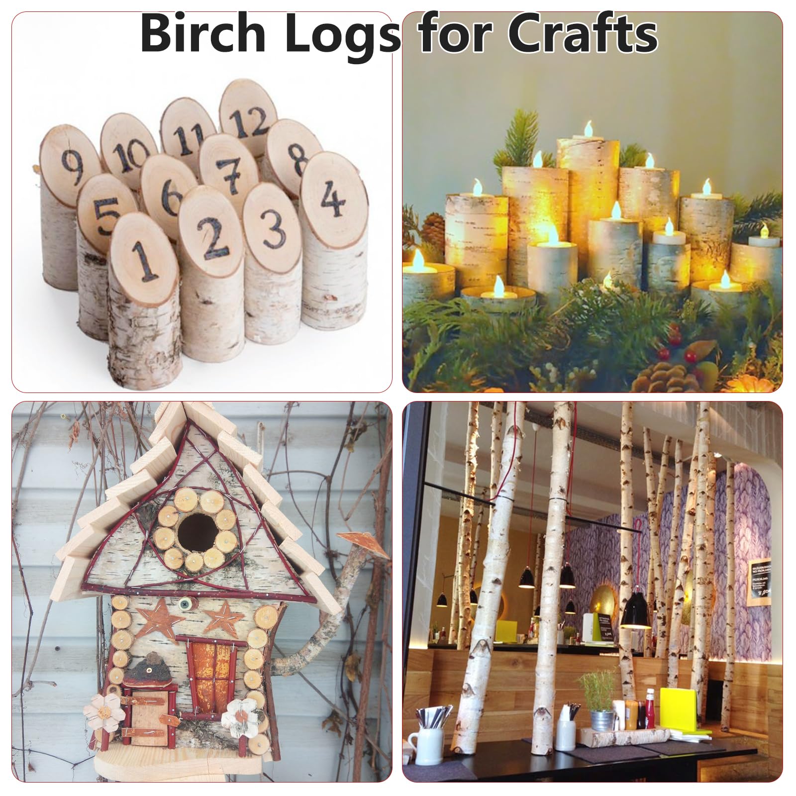 OriCre birch logs fireplace decor adds a natural touch to mantels.