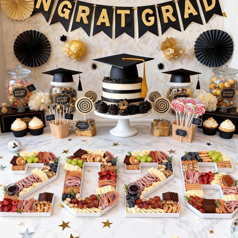 ORIENTAL CHERRY graduation party decor creates a festive focal point.