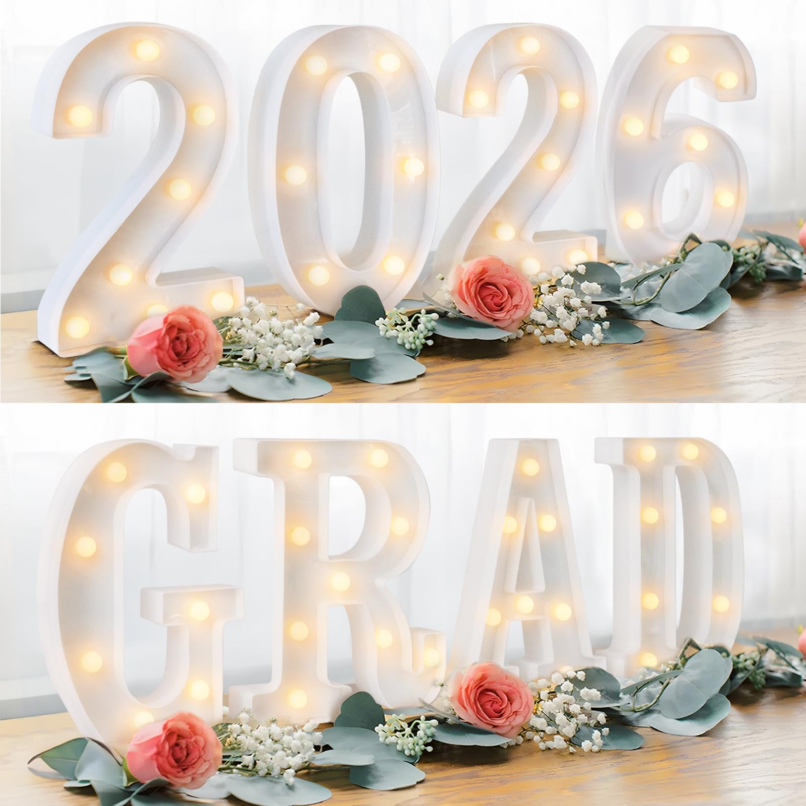 Oriental Cherry PROM 2026 LED letters sign lighting up a graduation backdrop
