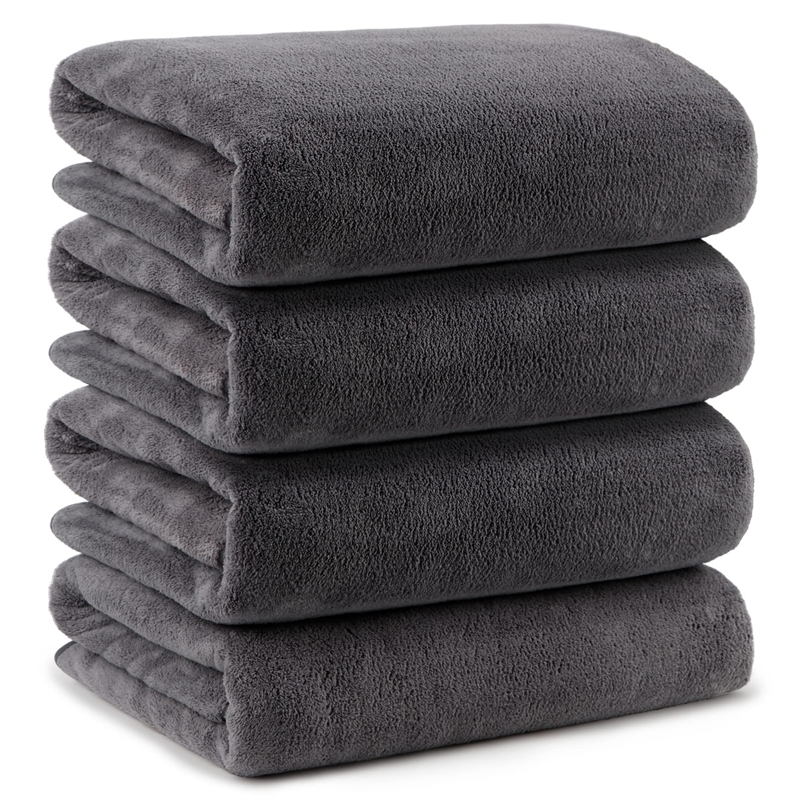 Orighty bath towels four-pack in grey with soft microfiber for daily body drying.