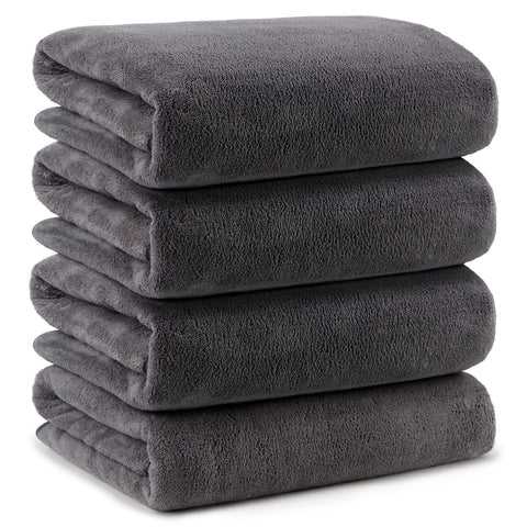 Orighty bath towels four-pack in grey with soft microfiber for daily body drying.