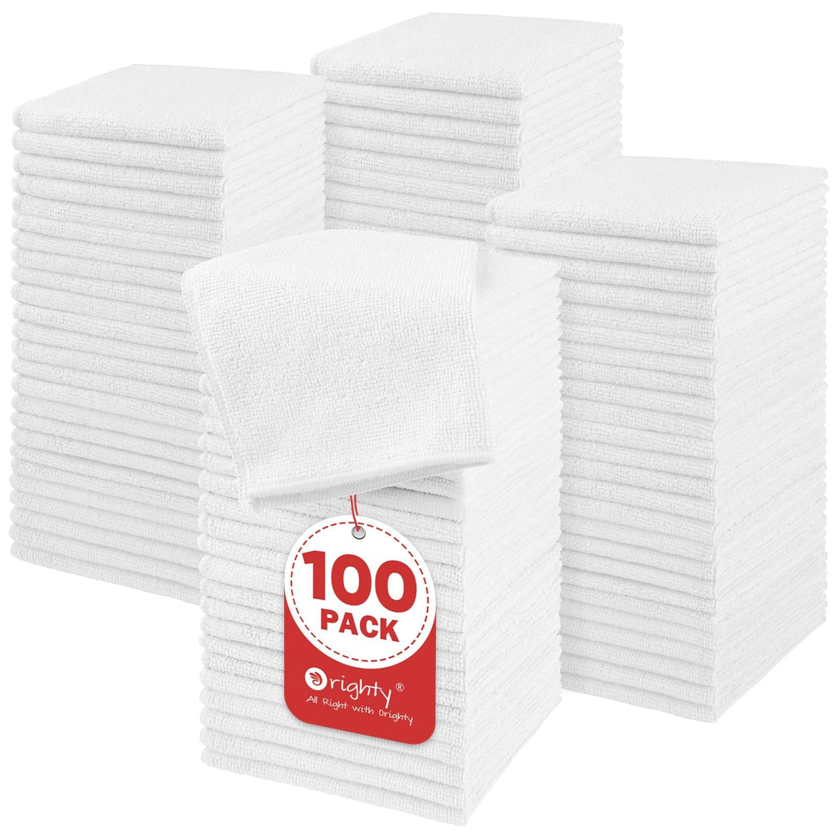Orighty microfiber washcloths 12x12 in soft, highly absorbent, ideal for daily use.