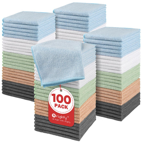 Orighty microfiber washcloths bulk 100-pack in bold colors for quick drying